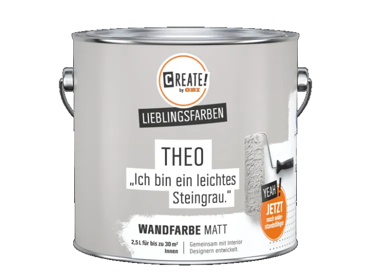 CREATE! by OBI Wandfarbe Lieblingsfarbe Theo Matt 2,5 l