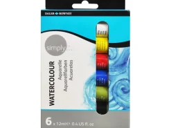 Simply Daler-Rowney Aquarellfarben-Set 6 x 12 ml Farbtuben