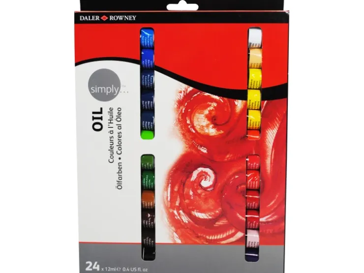 Simply Daler-Rowney Ölfarben-Set mit 24 x 12 ml Farbtuben