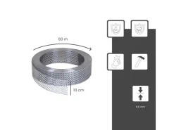 DAPRONA Vogelschutzgitter Lüftungsband 60m x 100mm Aluminium
