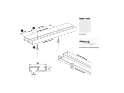 Deco-Raum Gardinenschiene nach Maß 1-Lauf Deckenmontage Minimal 250cm