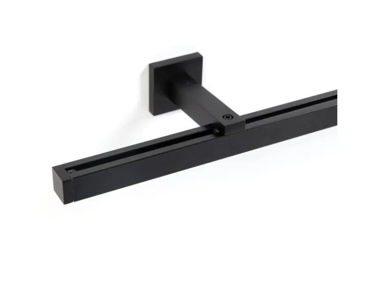 Deco-Raum Gardinenschiene nach Maß 1-Lauf Cube Schwarz 210cm* Plissees