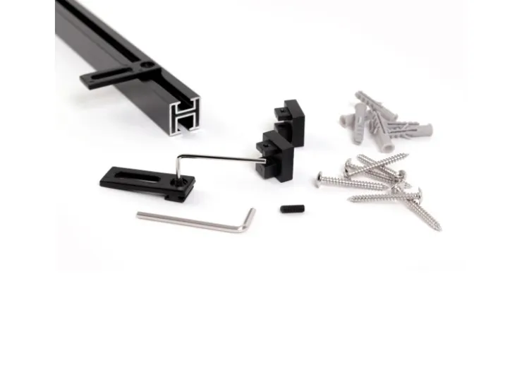 Deco-Raum Gardinenschiene nach Maß 1-Lauf Cube Schwarz 210cm* Plissees