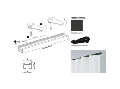Deco-Raum Gardinenschiene nach Maß 1-Lauf Square 60cm* Vorhänge