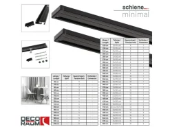 Deco-Raum Gardinenschiene nach Maß 1-Lauf Deckenmontage Minimal 60cm