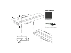 Deco-Raum Gardinenschiene nach Maß 1-Lauf Deckenmontage Minimal 90cm