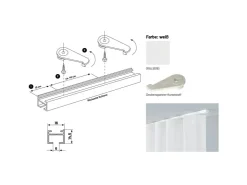 Deco-Raum Gardinenschiene nach Maß 1-Lauf Square 480cm