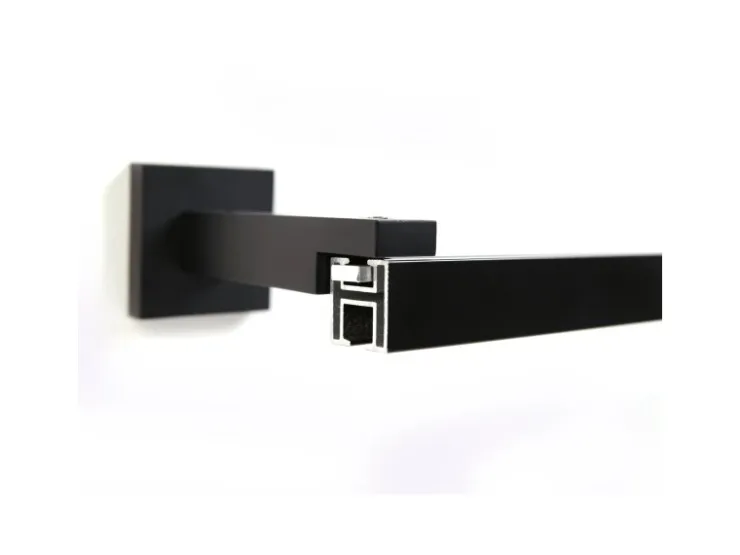Deco-Raum Gardinenschiene nach Maß 1-Lauf Cube Schwarz 220cm