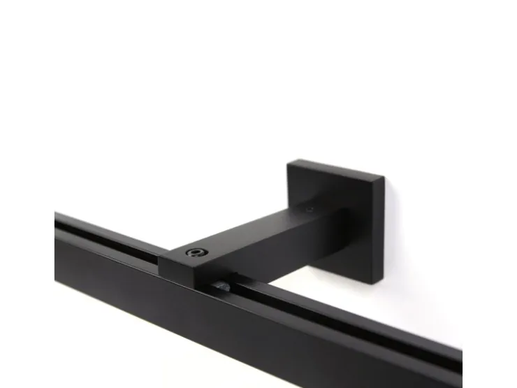 Deco-Raum Gardinenschiene nach Maß 1-Lauf Cube Schwarz 290cm* Gardinenschienen