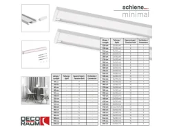 Deco-Raum Gardinenschiene nach Maß 1-Lauf Deckenmontage Minimal 320cm