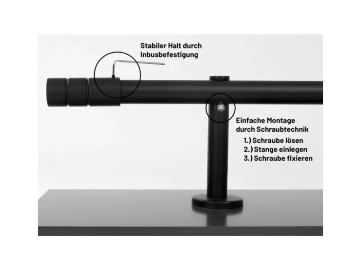 Deco-Raum Gardinenstange nach Maß 1-Lauf Zylinder Ø 25mm 440cm* Türvorhänge|Vorhänge