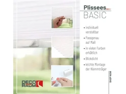 Deco-Raum Plissee Basic ohne Bohren 110x150cm Blickdicht Klemmfix* Plissees
