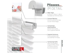 Deco-Raum Plissee Basic ohne Bohren 80x150cm Blickdicht Klemmfix* Plissees
