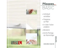 Deco-Raum Plissee Basic ohne Bohren 80x150cm Blickdicht Klemmfix* Plissees