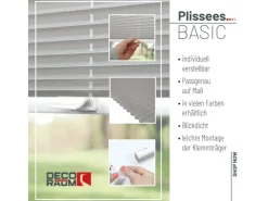 Deco-Raum Plissee Basic ohne Bohren 40x150cm Blickdicht Klemmfix* Plissees