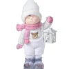 Deko Figur Winterkind mit Laterne MGO 42 cm* Laternen