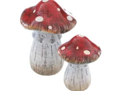 Deko Fliegenpilz aus Keramik 11,5 cm Rot-Creme