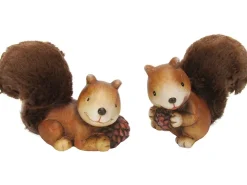 Dekofigur Eichhörnchen Braun 2-fach sortiert 9 cm x 12,2 cm x 6,7 cm