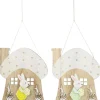 Dekofigur Pilzhaus mit Hase Bunt 2-fach sortiert 18 cm x 16 cm x 1,2 cm* Ostern