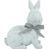 Dekofigur Sitzender Hase Polyresin Grau 17,5 x 11 x 21 cm