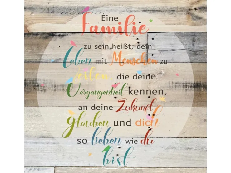 Pro Art Dekopanel mit Sprüchemotiv 29 cm x 29 cm Familie In Bunt* Bilder