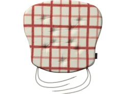 Dekoria Stuhlkissen Peter mit Bindeschnur aus Stoffkollektion Avinon in Rot-Creme in 41x 38 x 3,5 cm* Kissen