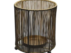 Deko-Windlicht Draht aus Metall Ø 13 cm Schwarz-Gold* Windlichter