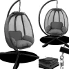 deluxe4home Hängesessel mit Gestell Indoor & Outdoor Inklusive Kuscheldecke* Sessel|Hocker
