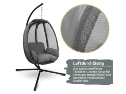 deluxe4home Hängesessel mit Gestell Indoor & Outdoor Inklusive Kuscheldecke* Sessel|Hocker