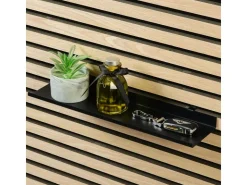 Denpanels Regal schwarz für Akustikpaneel 40 cm inkl. Schrauben