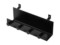 Denpanels Regal schwarz mit 4 Haken 21,5 cm inkl. Schrauben* Wandregale
