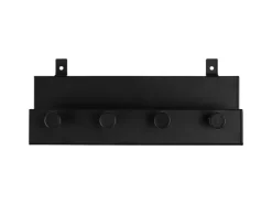 Denpanels Regal schwarz mit 4 Haken 21,5 cm inkl. Schrauben* Wandregale
