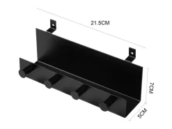 Denpanels Regal schwarz mit 4 Haken 21,5 cm inkl. Schrauben* Wandregale
