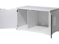 Dobar Design Katzenschrank XL Katzenhöhle 95 x 54 x 57,5 cm Weiß* Katzenbedarf