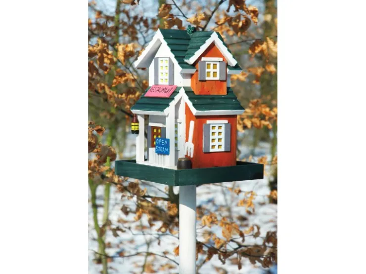 Dobar Buntes Western-Vogelhaus Restaurant 18 cm x 18 cm x 23 cm Kiefer* Vogelbedarf