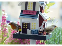 Dobar Buntes Western-Vogelhaus Restaurant 18 cm x 18 cm x 23 cm Kiefer* Vogelbedarf