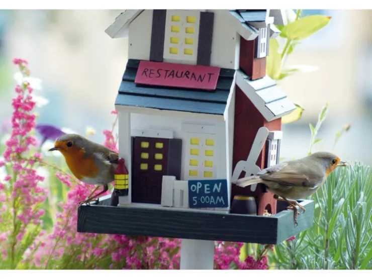 Dobar Buntes Western-Vogelhaus Restaurant 18 cm x 18 cm x 23 cm Kiefer* Vogelbedarf