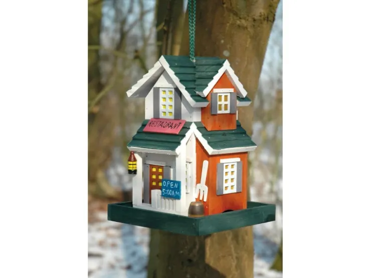 Dobar Buntes Western-Vogelhaus Restaurant 18 cm x 18 cm x 23 cm Kiefer* Vogelbedarf