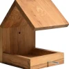 Dobar Design-Vogelhaus Eichenholz mit Satteldach Braun