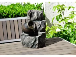 Dobar Design-Zimmerbrunnen Polyresin in Felsen-Optik Grau* Zimmerbrunnen