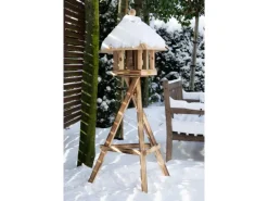 Dobar Dreibein-Vogelhausständer 60 x 60 x 90 cm Kiefer geflammt FSC®* Vogelbedarf
