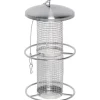 Dobar Futterspender mit Gitterröhre 14 cm x 14 cm x 26 cm Silber* Vogelbedarf
