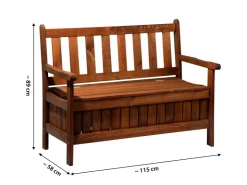 Dobar Gartenbank 2-Sitzer Kiefernholz geölt Braun 89 x 115 x 58 cm FSC®* Sitzbänke