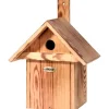 Dobar Geflammter Nistkasten mit Anflugleiste 23,5 cm x 17,5 cm x 33 cm Kiefer* Vogelbedarf