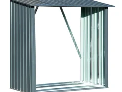 Dobar Kaminholzregal Madera Metall Grau 163 cm x 83 cm x 154 cm* Holzregale