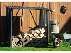 Dobar Kaminholzregal Madera Metall Grau 163 cm x 83 cm x 154 cm* Holzregale
