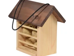 Dobar Meisenknödelhalter Kieferholz Futterstation für Wildvögel 22 x 14 x 21 cm* Vogelbedarf
