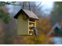 Dobar Meisenknödelhalter Kieferholz Futterstation für Wildvögel 22 x 14 x 21 cm* Vogelbedarf