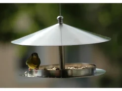 Dobar Rundes Design-Futterhaus Edelstahl zum Aufhängen* Vogelbedarf