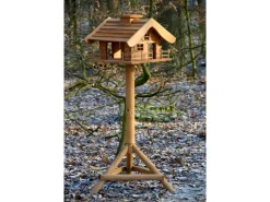 Dobar Vogelfutterhaus Almhütte mit Futtersilo 66 cm x 66 cm x 136,5 cm Braun